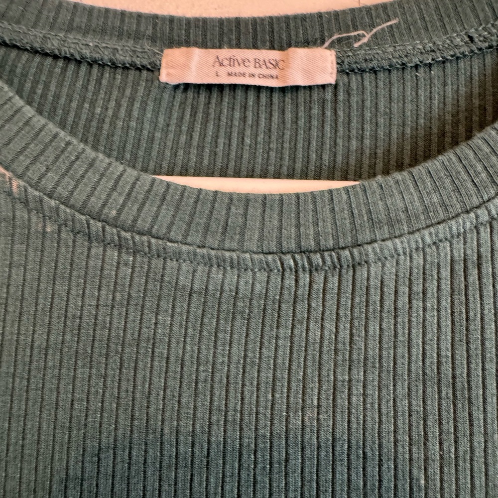 Active Basic Ribbed Short Sleeve Top - Teal - Picture 2 of 3